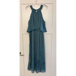 Soft Surroundings Sleeveless Teal Blue Maxi Dress With Smocked Waist Women’s PL
